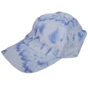 Summer & Rose Boho Eyelet Baseball Cap – Blue White Tie Dye – NWT